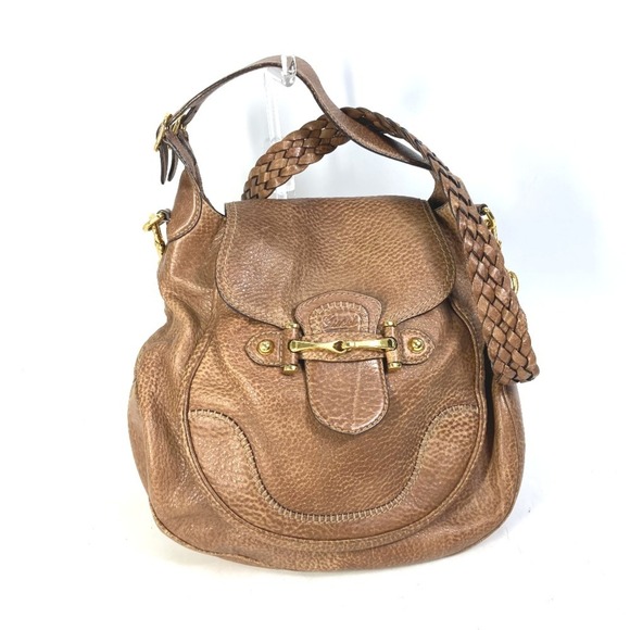 GUCCI 223955 Horsebit Shoulder Bag Leather Women's Brown - Picture 1 of 16
